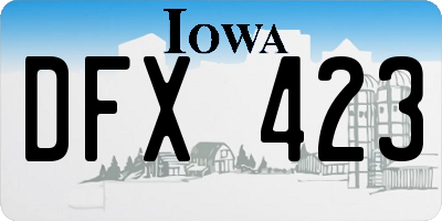 IA license plate DFX423
