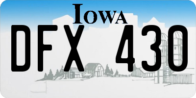 IA license plate DFX430