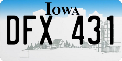IA license plate DFX431