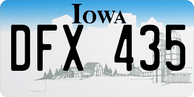 IA license plate DFX435