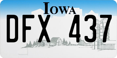 IA license plate DFX437