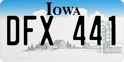 IA license plate DFX441
