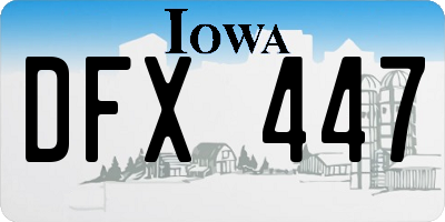 IA license plate DFX447