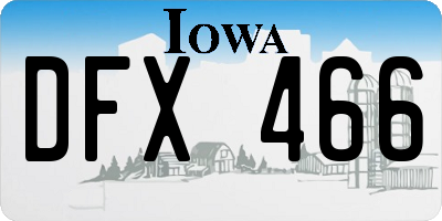 IA license plate DFX466