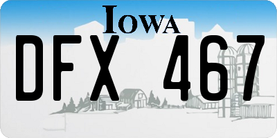 IA license plate DFX467
