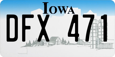 IA license plate DFX471