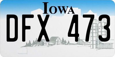 IA license plate DFX473