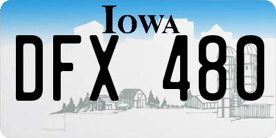 IA license plate DFX480
