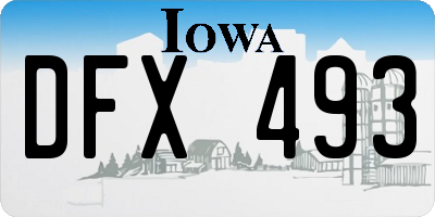 IA license plate DFX493
