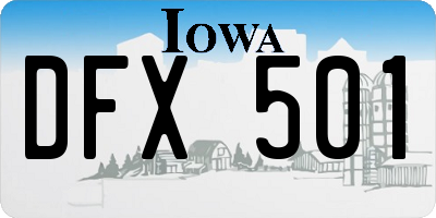 IA license plate DFX501