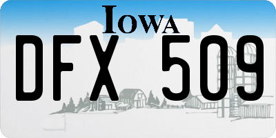 IA license plate DFX509