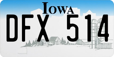 IA license plate DFX514