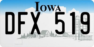 IA license plate DFX519