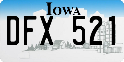 IA license plate DFX521