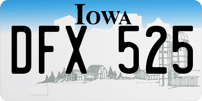 IA license plate DFX525