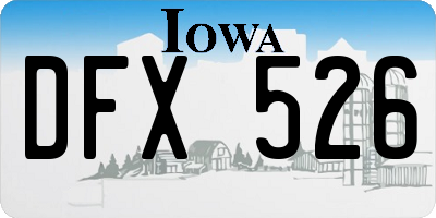 IA license plate DFX526