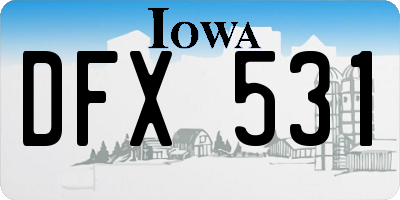 IA license plate DFX531