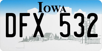IA license plate DFX532