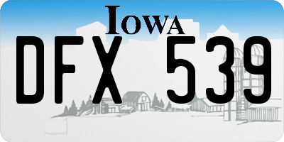IA license plate DFX539