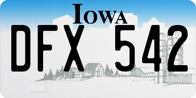 IA license plate DFX542