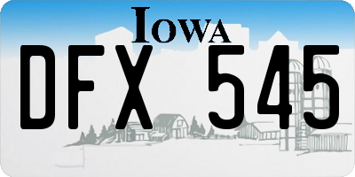 IA license plate DFX545