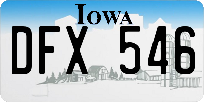 IA license plate DFX546