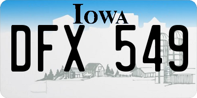 IA license plate DFX549