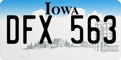 IA license plate DFX563