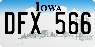 IA license plate DFX566