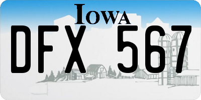 IA license plate DFX567