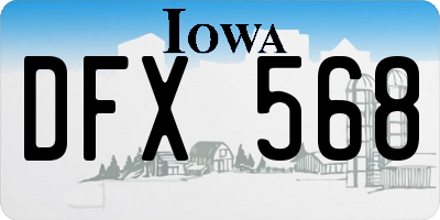 IA license plate DFX568