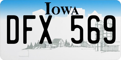 IA license plate DFX569