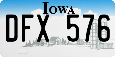 IA license plate DFX576