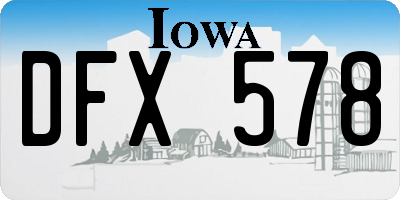 IA license plate DFX578