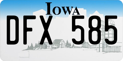 IA license plate DFX585