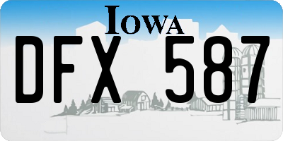 IA license plate DFX587