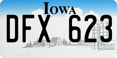 IA license plate DFX623