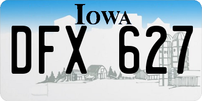 IA license plate DFX627