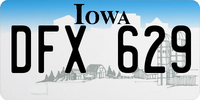 IA license plate DFX629
