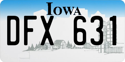 IA license plate DFX631