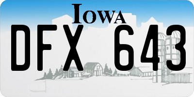 IA license plate DFX643