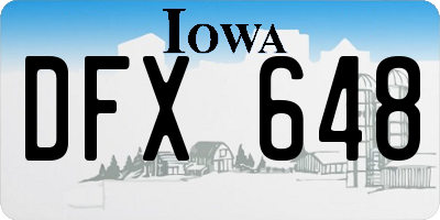 IA license plate DFX648