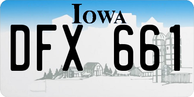 IA license plate DFX661