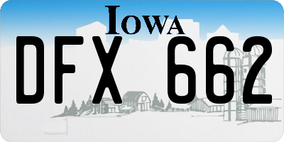 IA license plate DFX662