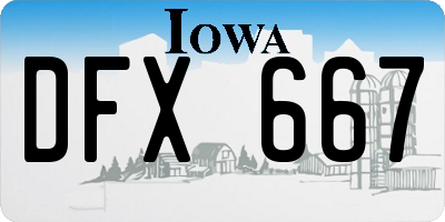 IA license plate DFX667