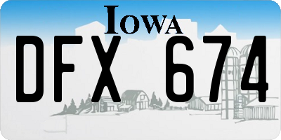 IA license plate DFX674