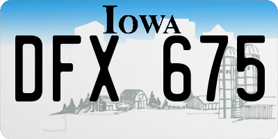 IA license plate DFX675
