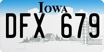 IA license plate DFX679