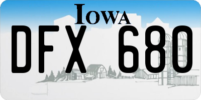 IA license plate DFX680