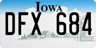 IA license plate DFX684